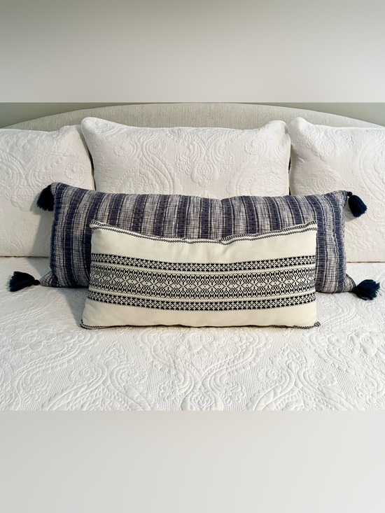 Other - Set of 2 Coordinating Coastal Lumbar Pillows, Blue & White